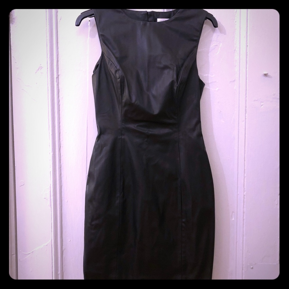 Susana Monaco Faux Leather Sheath Dress